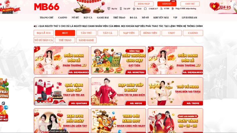 Khuyến Mãi MB66 2026 – Ưu Đãi Mới Nhất Cho Thành Viên - qaro.one